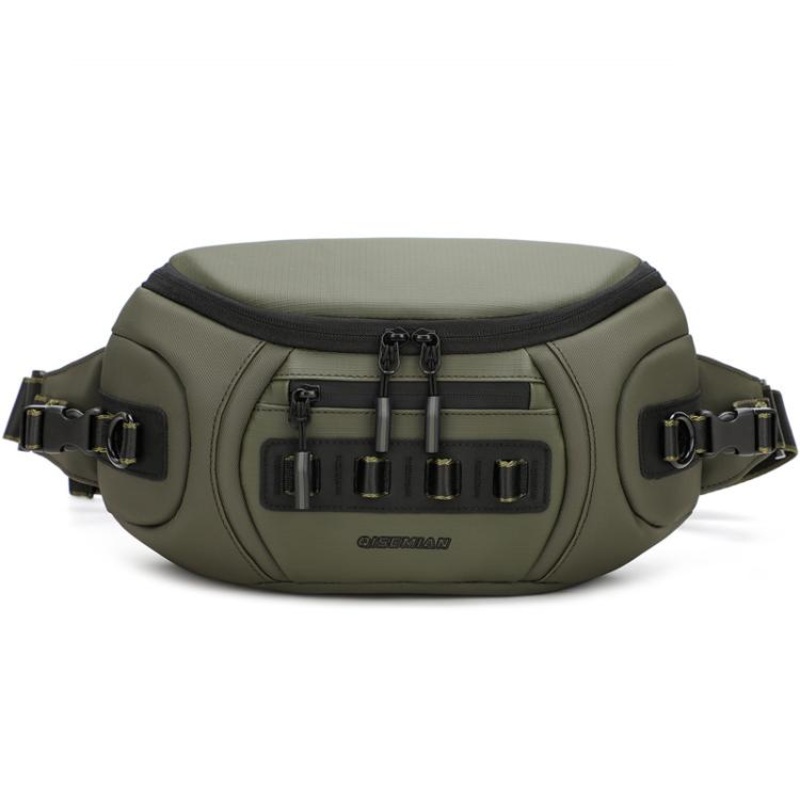 QISEMIAN Chest Shoulder Camera Bag For Men with Removable Dividers Urban Commute Messenger Bag(Green)