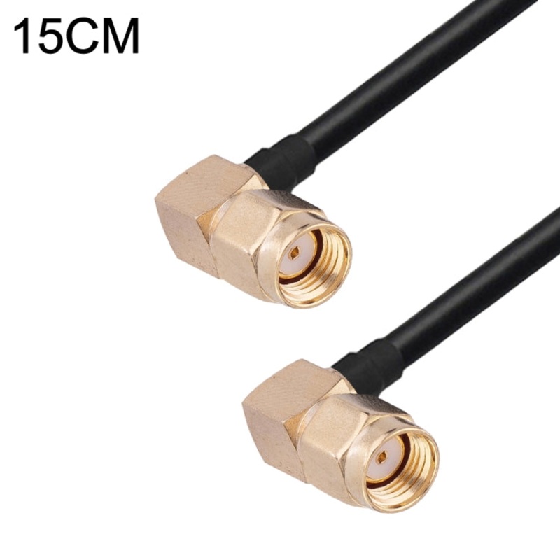 RP-SMA Male Elbow to RP-SMA Male Elbow RG174 RF Coaxial Adapter Cable, Length: 15cm