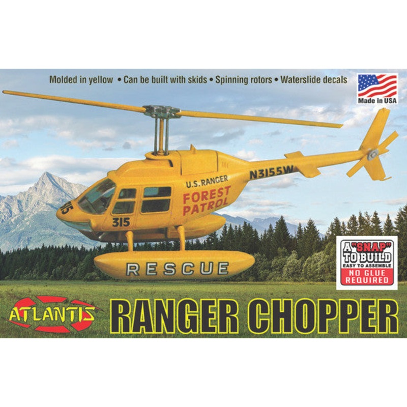 Atlantis 1/72 Forest Patrol Rescue Helicopter SNAP KIT AMCM1025