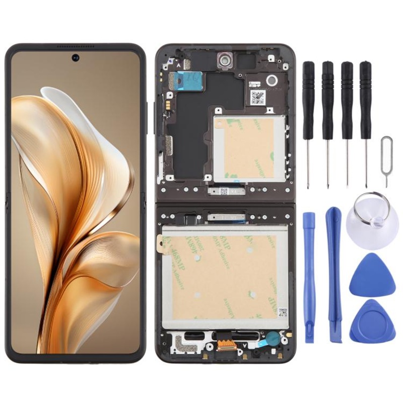 For ZTE nubia Flip Original OLED LCD Screen Digitizer Full Assembly with Frame (Black)