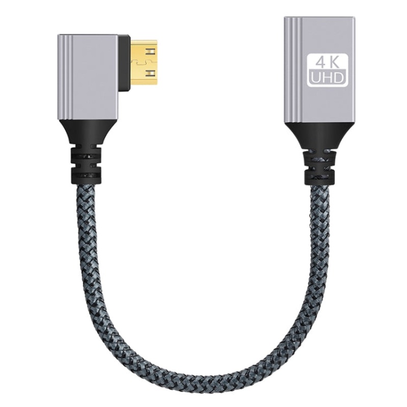 Mini HDTV to HDTV Right Angle Head HD Video Data Adapter Cable for DSLR Camera(Left Elbow)