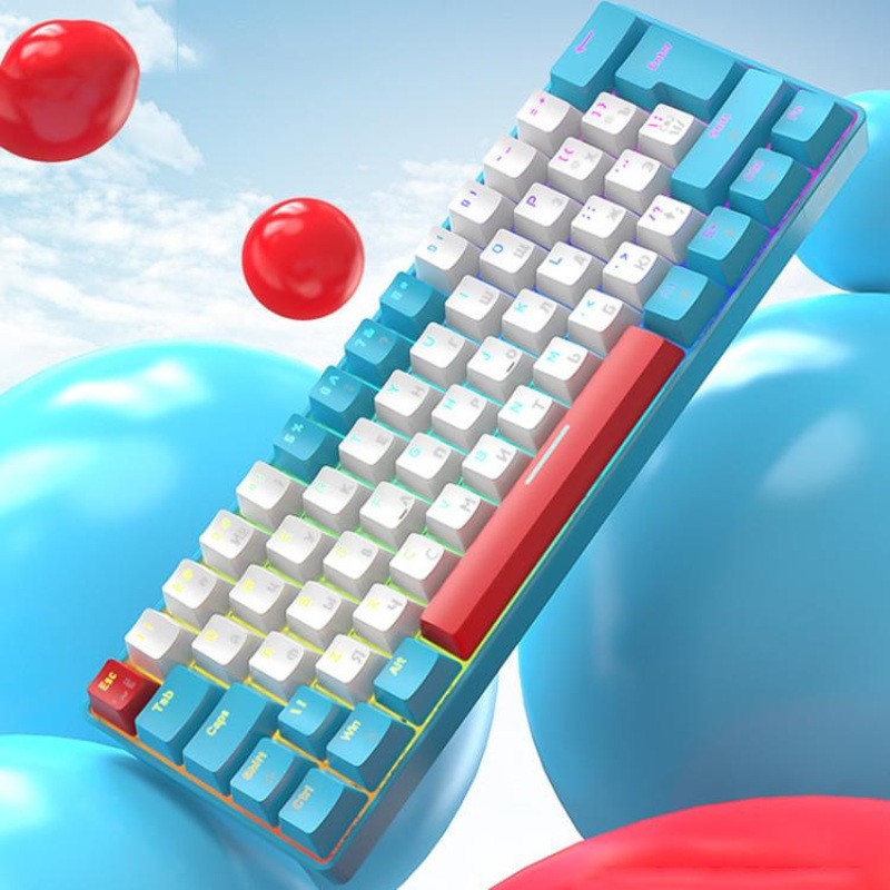 ZIYOULANG T60 Russian Mechanical Keyboard 1.5m Wired Illuminated Gaming Keyboard, Color: Blue Red Switch