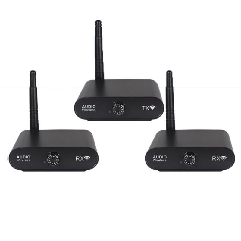 AU2410R2 2.4G Wireless Audio Transmitter 1 Transmitter + 2 Receivers(Black)