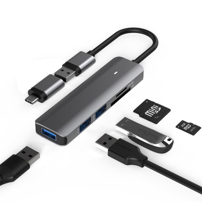 Blueendless Type-C Expansion Dock Multifunctional HUB Docking Station 5-in-1 USB3.0 x 3 + SD/TF3.0