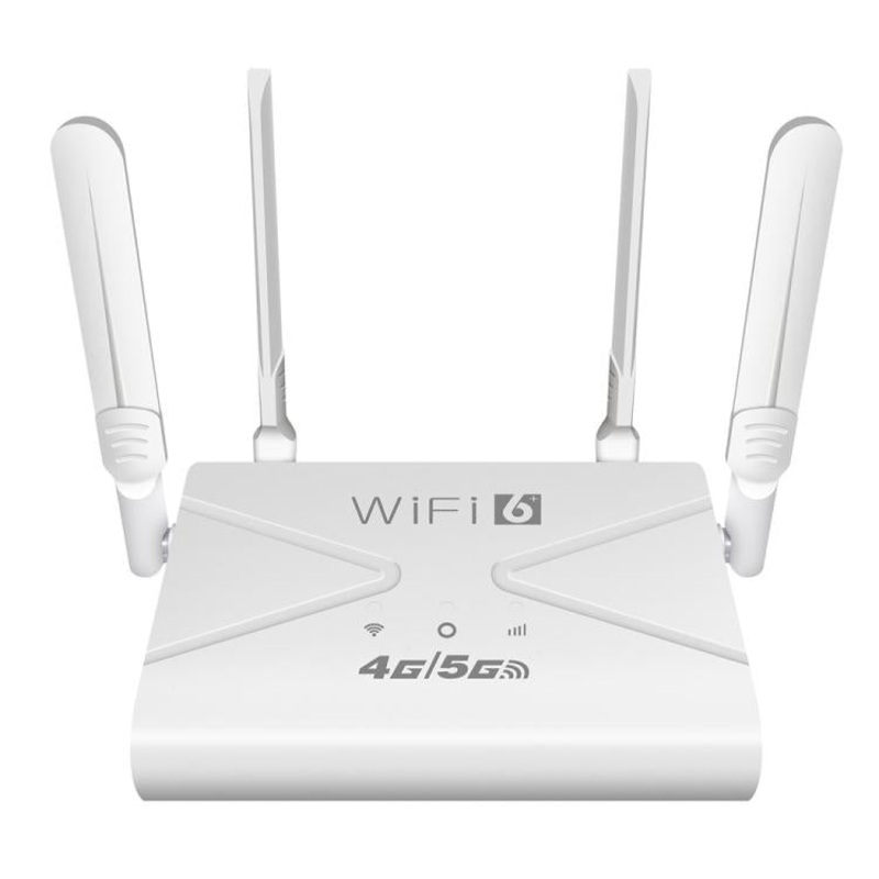 CPF907-L American Version 4 Antennas Single WAN Port WiFi6 Home Use Router 4G LTE WiFi Router, Plug:EU Plug(White)
