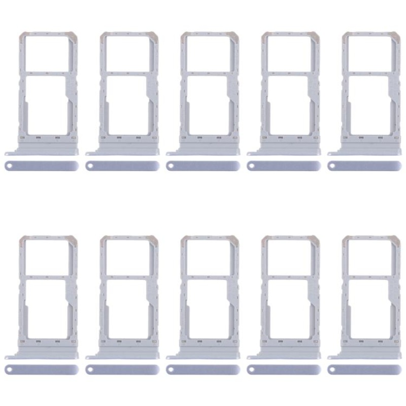 For Realme 12 4G RMX3871 10pcs Original SIM Card Tray + SIM Card Tray / Micro SD Card Tray (Blue)