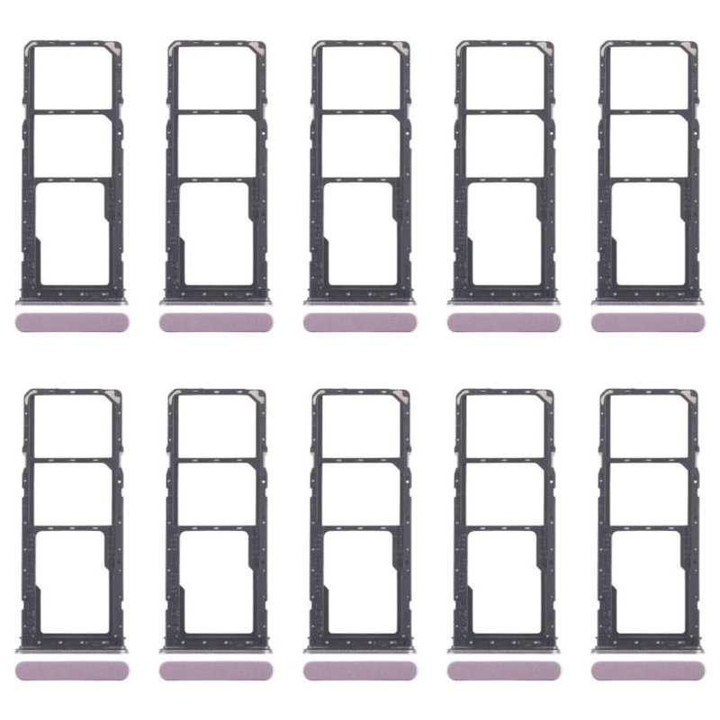 For Realme Narzo C71 4G RMX5303 10pcs Original SIM Card Tray + SIM Card Tray + Micro SD Card Tray (Purple)