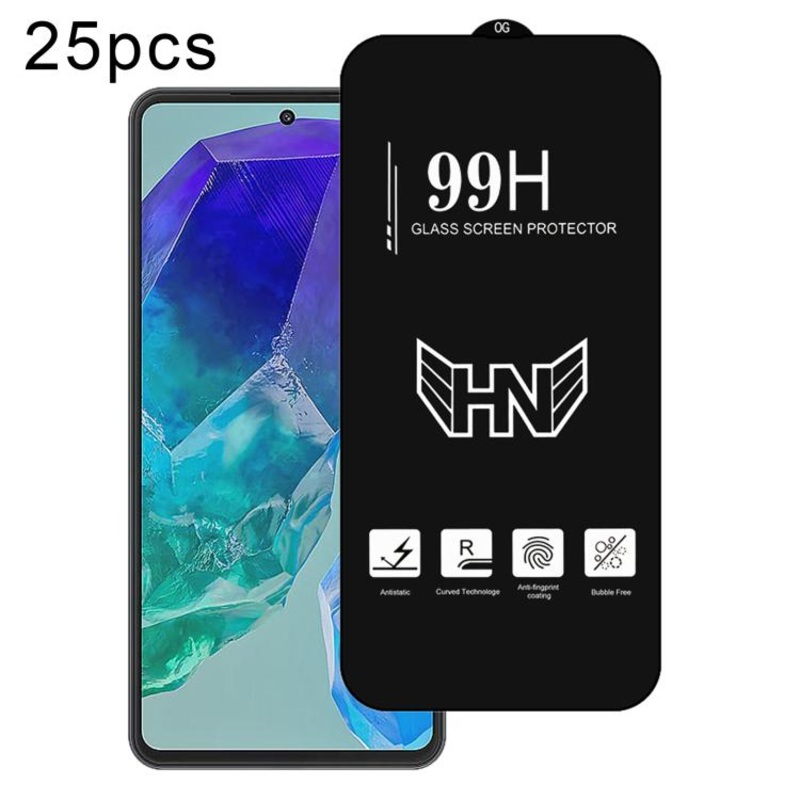 For Samsung Galaxy M55 25pcs High Aluminum Large Arc Full Screen Tempered Glass Film