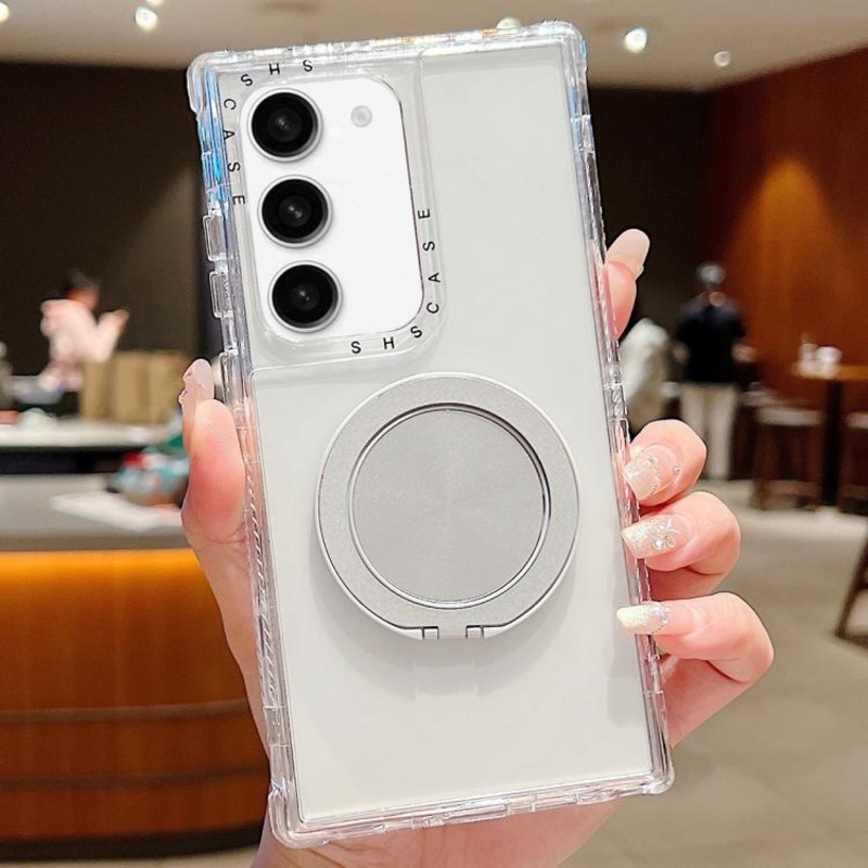 For Samsung Galaxy S23 5G Dreamland Transparent MagSafe Holder Phone Case(Grey)