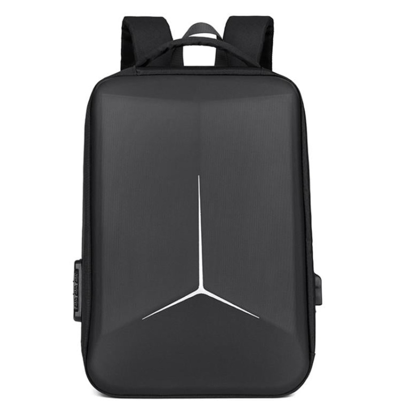 15.6-16.6 Inch Hard Shell Laptop Backpack with USB+Type-C Charging Ports Unisex Anti-Theft Business Travel Bag Airbag Black