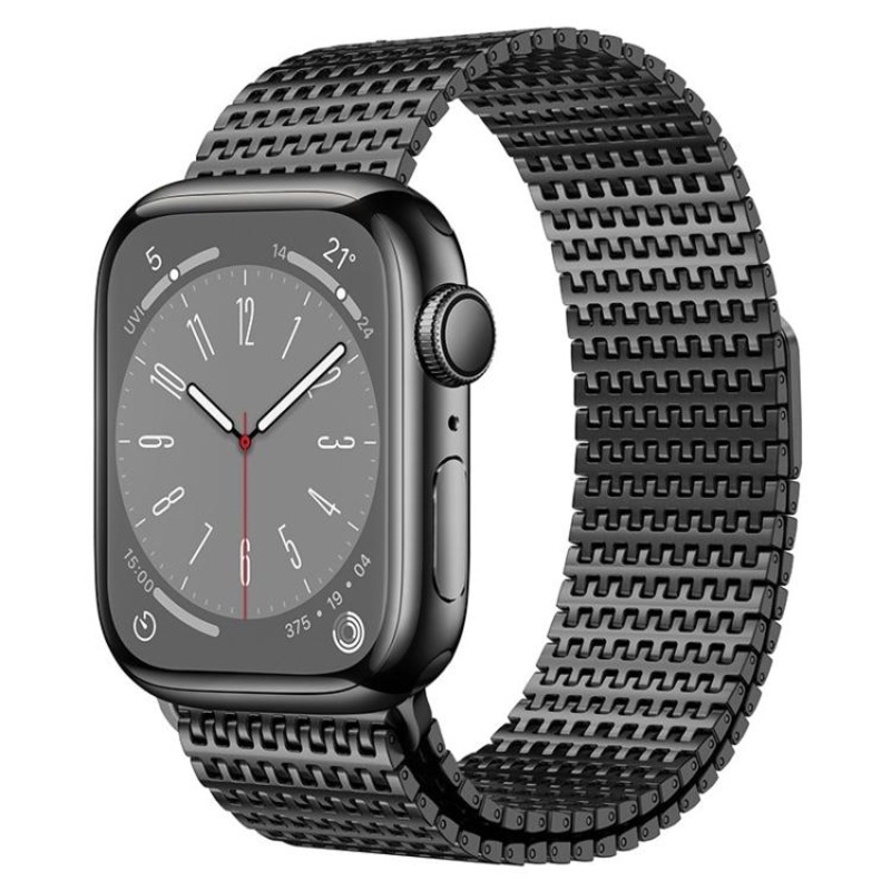 For Apple Watch 42mm / 41mm / 40mm / 38mm Pin-Chain Milanese Magnetic Watch Band(Graphite)