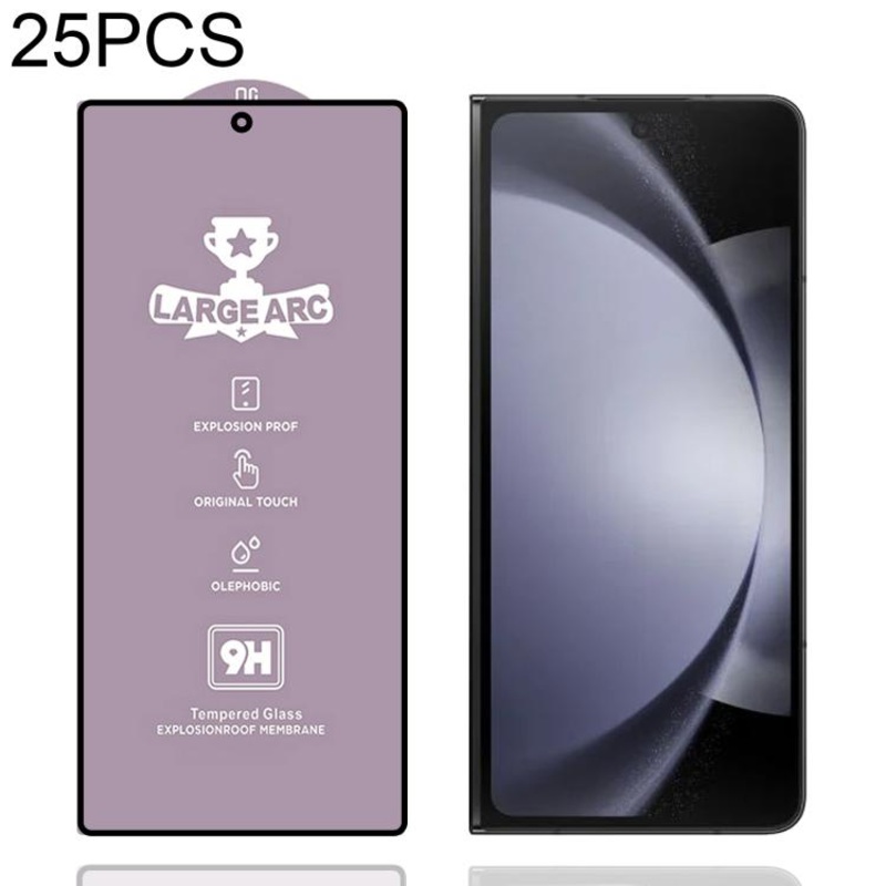 For Samsung Galaxy Z Fold5 25pcs 9H 0.4mm High Aluminum Large Arc Tempered Glass Film