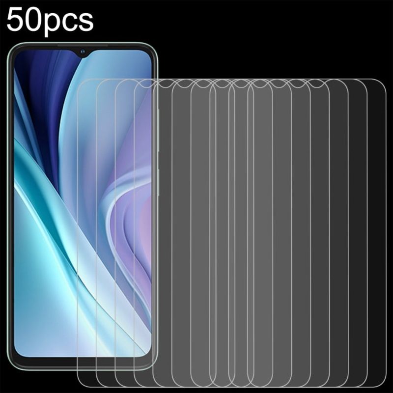 For itel A50 50pcs 0.26mm 9H 2.5D Tempered Glass Film