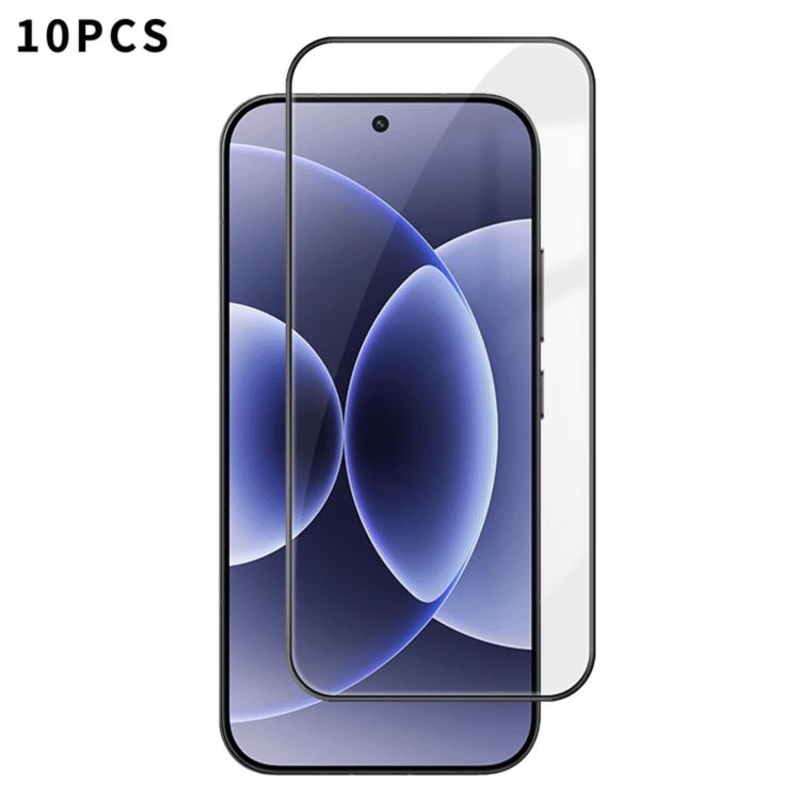 For Xiaomi 17 10pcs Kalebol High-Aluminum Screen-Printed Full-Coverage Anti-Fingerprint Black-Bordered HD Tempered Glass Film