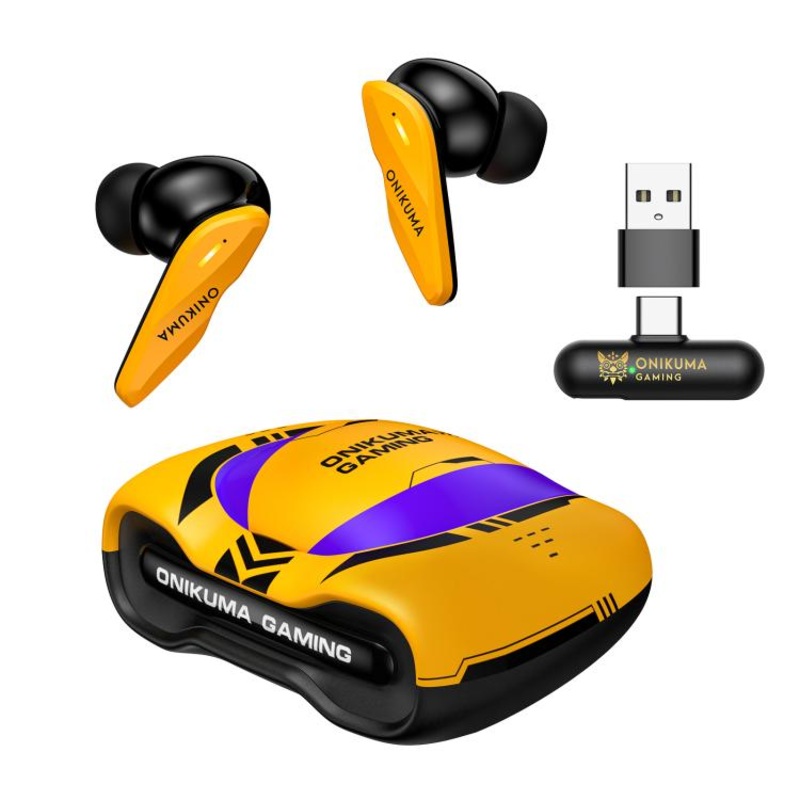 ONIKUMA TX616 ENC Dual Microphone Noise Reduction Triple-mode Wireless Bluetooth Earphone(Black Yellow)