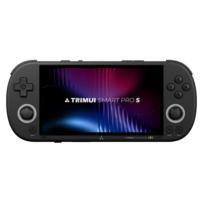 Trimui Smart Pro S Handheld Game Console 4.96-Inch IPS Screen TMR Joystick Allwinner A523 Processor 64G(Black)