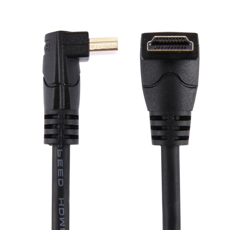 60cm 4K x 2K HDMI 2.0 Version High Speed 270 Degree Right Angle HDMI Male to 270 Degree Right Angle HDMI Male Cable with Ethernet(Black)