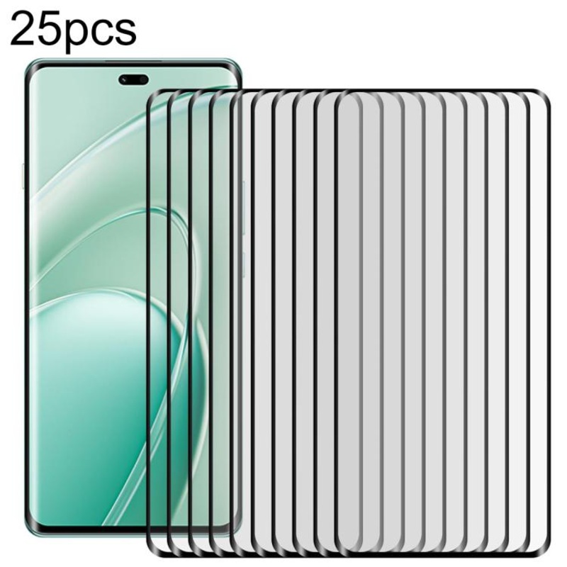 For Huawei Enjoy 70X 25pcs Full Glue 9H HD 3D Curved Edge Tempered Glass Film(Black)