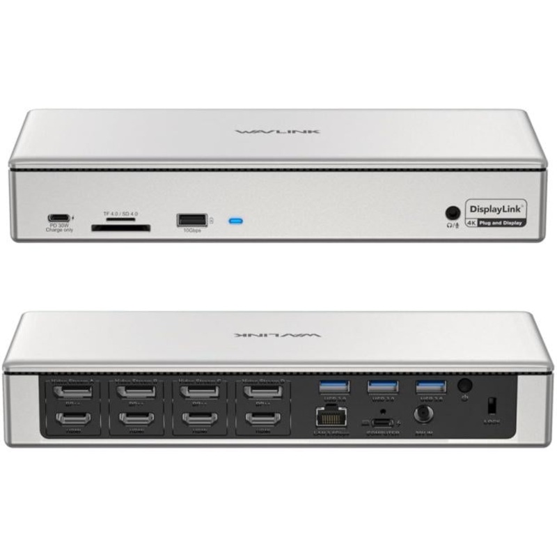 WAVLINK UG69PD12 DisplayLink Docking Station Quad Monitors For Laptops M1 / M2 / Mac & Windows, Plug:UK Plug