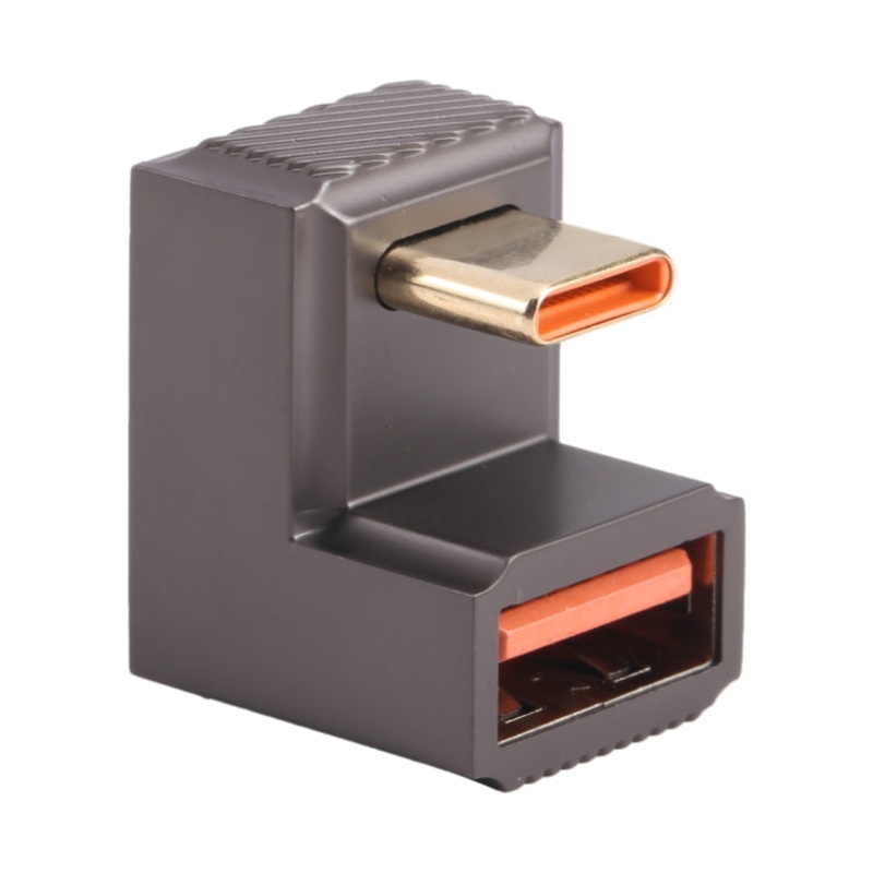 USB-C / Type-C Male to USB Female 10 Gbps U-Shaped Elbow Charging Adapter (Gun Metal)
