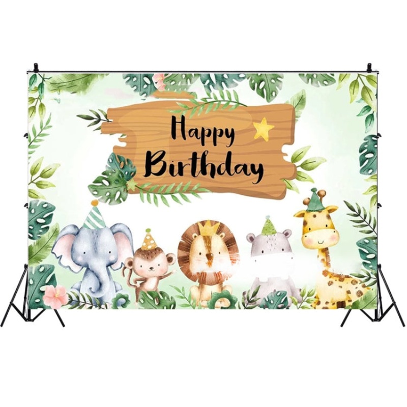 150x100cm Animal Kids Birthday Party Backdrop Cloth Tapestry Decoration Backdrop Banner Cloth