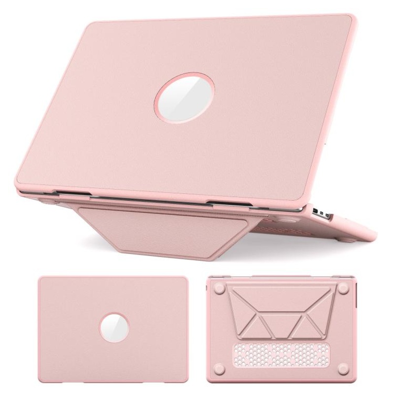 For MacBook Air 13.6 inch A3113 / A3240 Business Pro Magnetic Holder Laptop Protective Case(Pink)