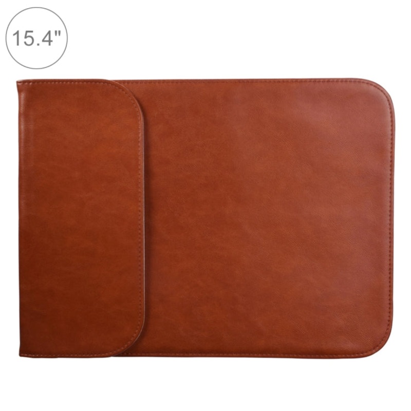 15.4 inch PU + Nylon Laptop Bag Case Sleeve Notebook Carry Bag, For MacBook, Samsung, Xiaomi, Lenovo, Sony, DELL, ASUS, HP(Cowhide Yellow)