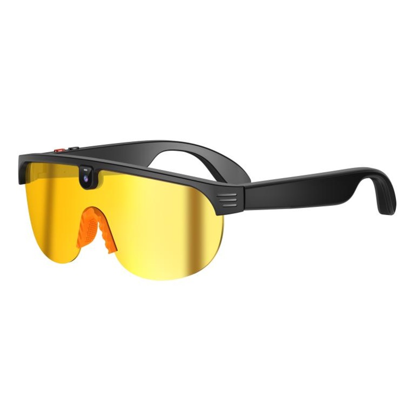 AIMB-G5 8MP Outdoor Cycling Smart AI Sports Glasses(Gradient Yellow Lenses Black Frame)