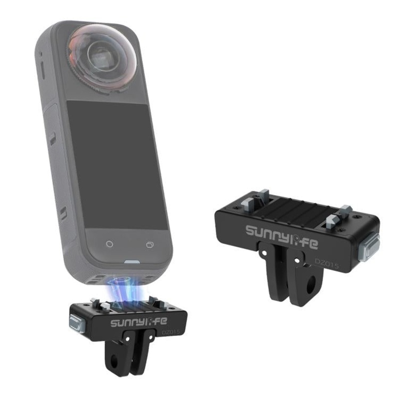 Sunnylife Magnetic Quick Release Adapter Mount Action Camera Foldable Cam Stand For Insta360 X5 / Ace / Ace Pro 2 / 1 (Black)