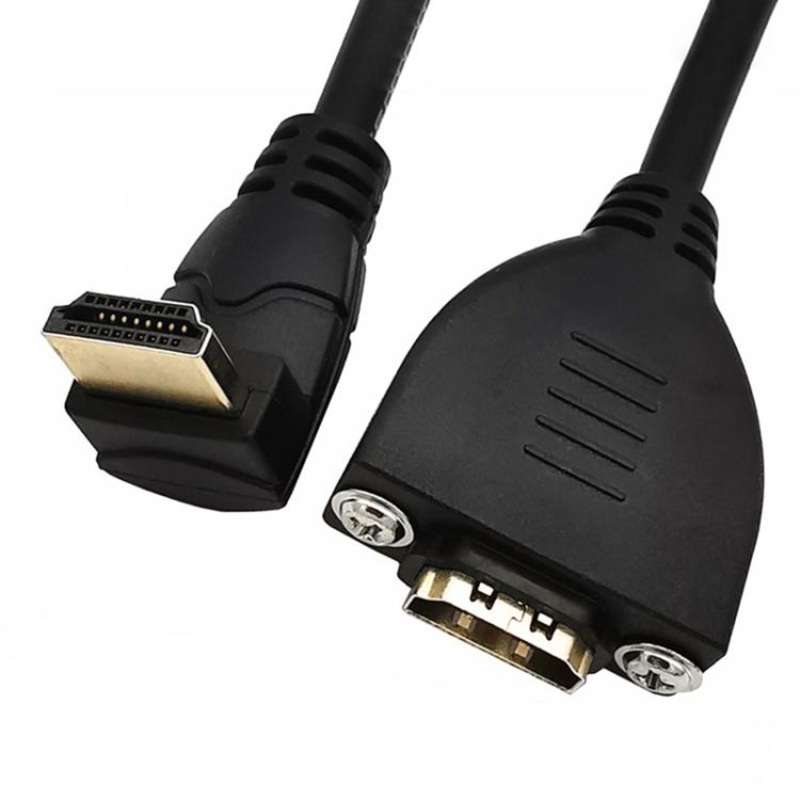 4K 60HZ 2.0 Version HDMI Male to Female Fixed Extension Cable with Screw Holes, Length:0.2m(Upper Elbow)