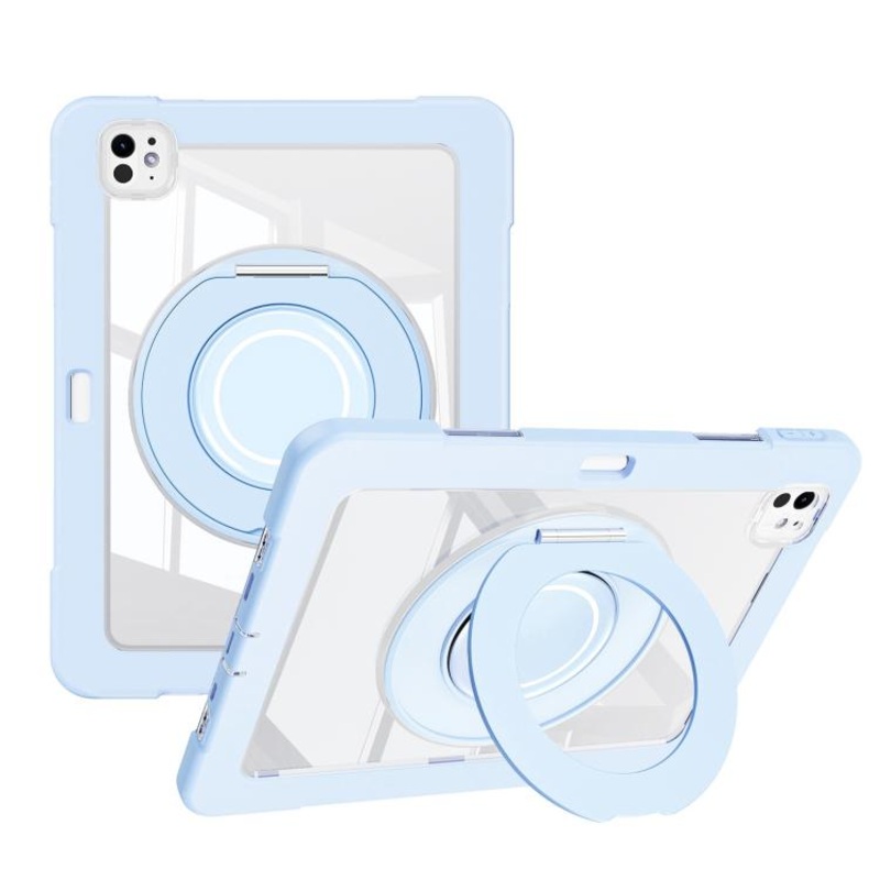 For iPad Pro 13 2025 / 2024 Crystal Armor PC Hybrid TPU Tablet Case with Pen Slot(Blue)