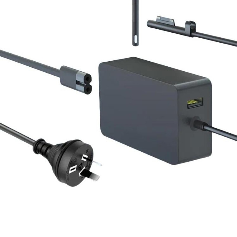 For Microsoft Surface Laptop 65W 15V 4A Fast Charger With 5V 1A USB-A Port AC Adapter AU Plug
