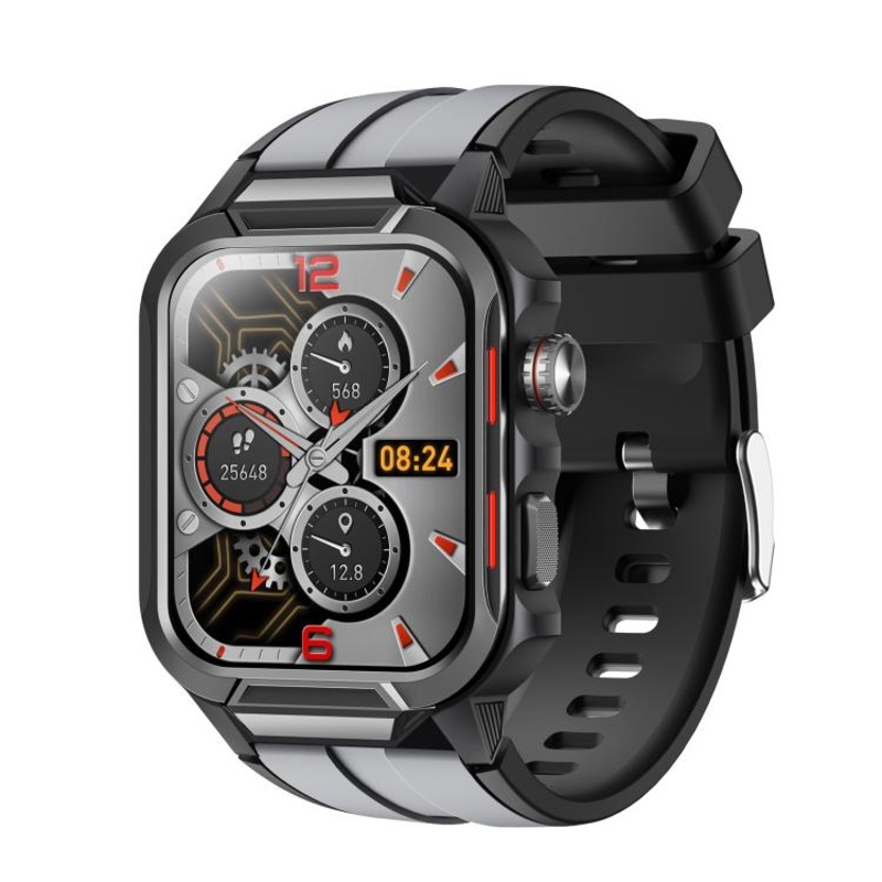 GTS9 1.96 inch TFT Screen Outdoor Rugged Smart Watch 3ATM Waterproof(Black+Light Grey)