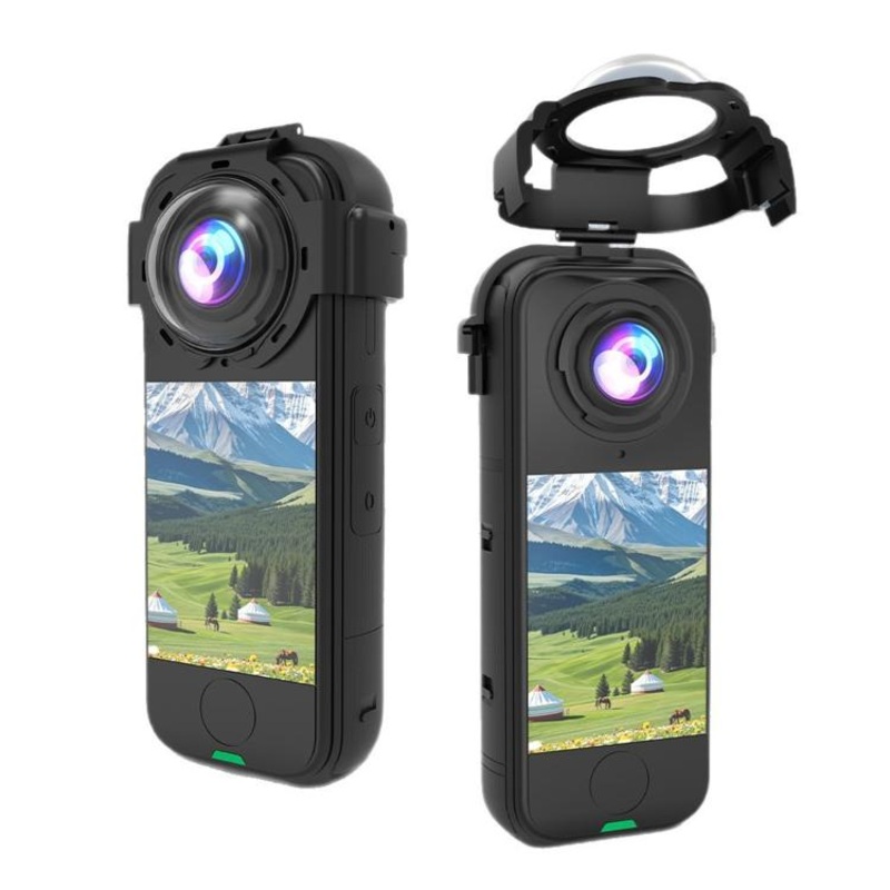 For Insta360 X4 Air Panoramic Camera Snap-on Glass Protective Lens Protective Cover