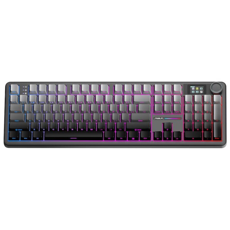 AULA F108 Pro 108 Keys Wired/2.4G/Bluetooth Three Model Customizable RGB Gaming Mechanical Keyboard(Fine Dust Grey)