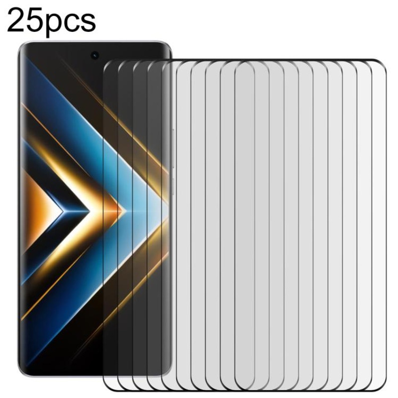 For Honor X50 GT 25pcs Full Glue 9H HD 3D Curved Edge Tempered Glass Film(Black)