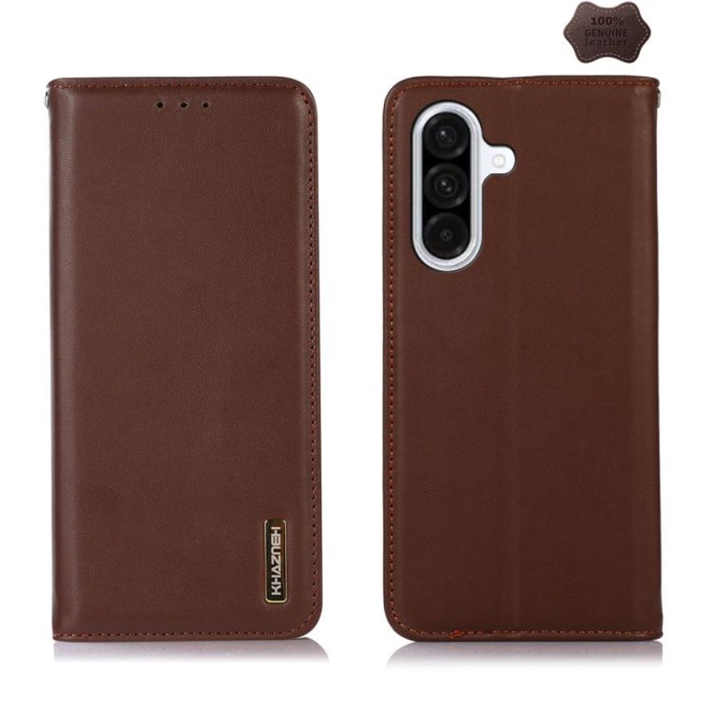 For Samsung Galaxy A37 5G KHAZNEH Nappa Top Layer Cowhide Leather Phone Case(Brown)