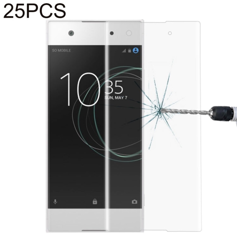 25 PCS For Sony Xperia XA1 0.33mm 9H Surface Hardness 3D Curved Full Screen Tempered Glass Screen Protector (Transparent)