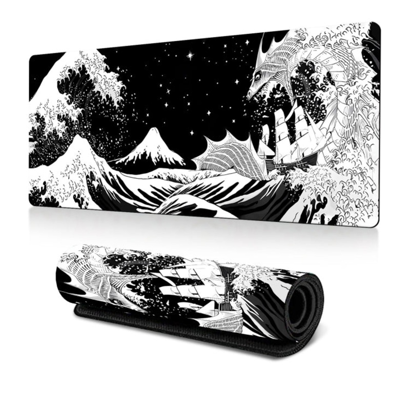 400x900x3mm Big Wave Gaming Mouse Pad Non-Slip Rubber Desk Mat(No.4)