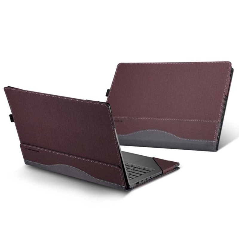For ASUS Vivobook S 16 OLED S5606 / M5606 Leather Laptop Shockproof Protective Case(Wine Red)