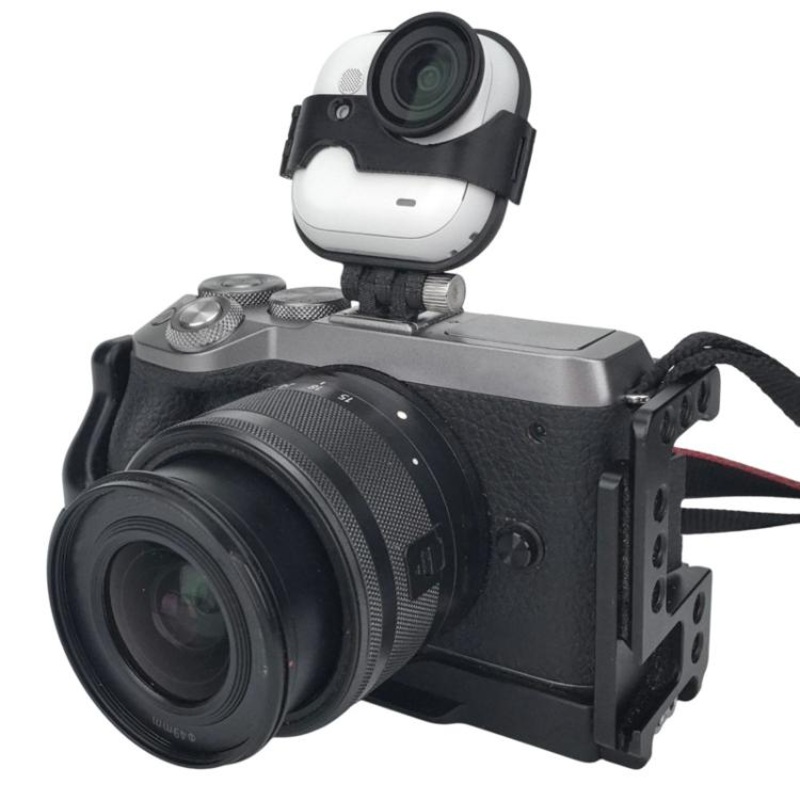 Hot Shoe Mount for Insta360 GO Ultra to DSLR/Mirrorless Cameras Dual Camera Adapter Bracket(Black)