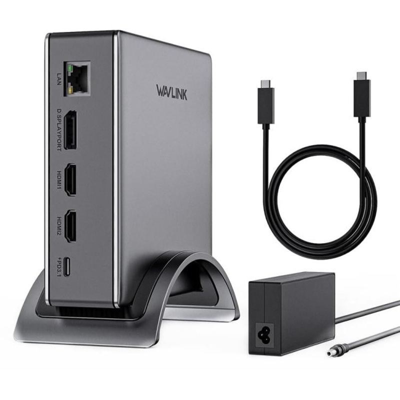WAVLINK UMD27PRO 8K 30Hz / 4K 144Hz 140W PD HUB Adapter, Plug:EU Plug