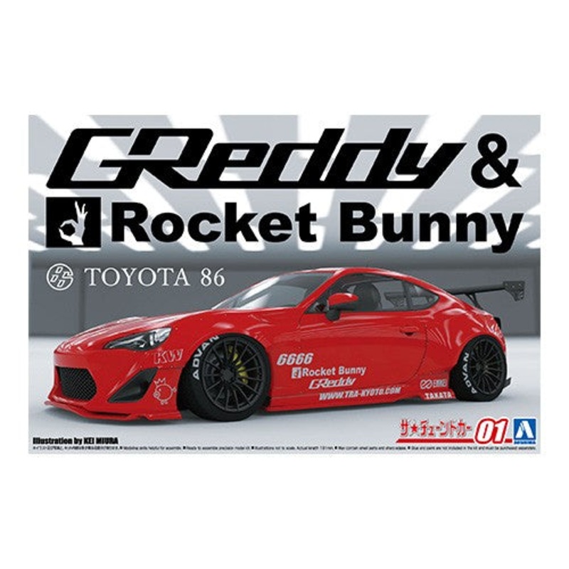 Aoshima 1/24 ZN6 TOYOTA 86 2012 GREDDY & ROCKET BUNNY ENKEI VERSION Kit 06186
