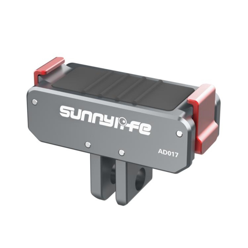 Sunnylife Metal Magnetic Quick Release Adapter Mount Foldable Cam Stand 1/4 Adapter For DJI Osmo Nano / Osmo 360 / Action 5 Pro / 4 / 3 (Grey)