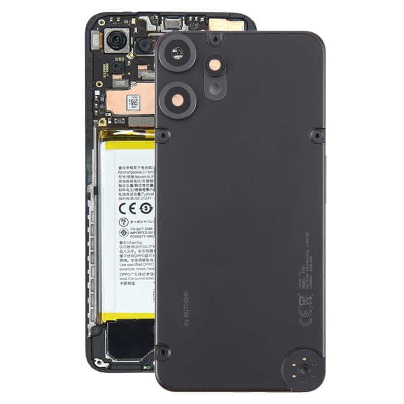 For Nothing CMF Phone 2 Pro Plastic Battery Back Cover with Camera Lens Cover(Black)