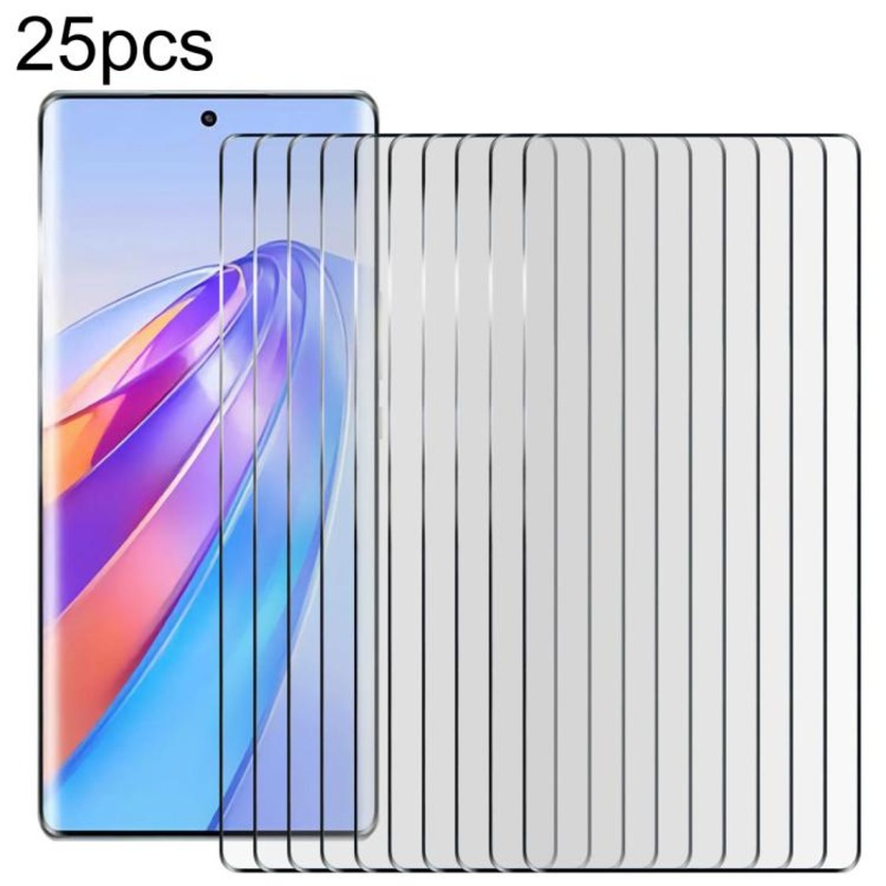 For Honor X40 25pcs Full Glue 9H HD 3D Curved Edge Tempered Glass Film(Black)
