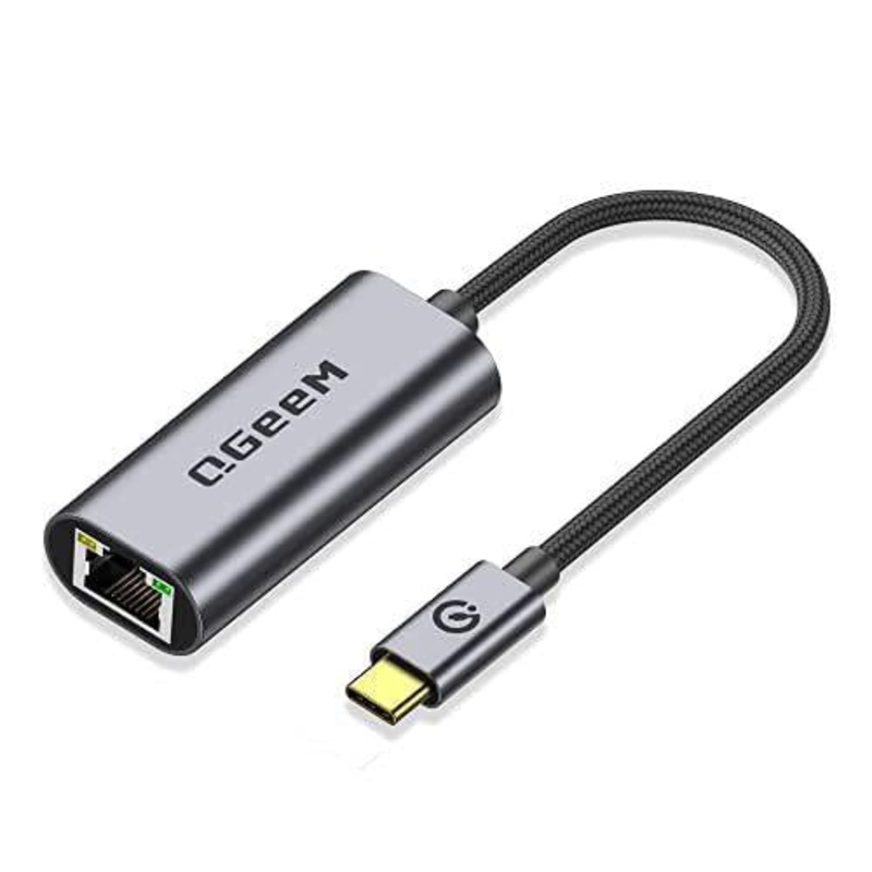 QGeeM USB-C/Type-C To RJ45 LAN Converter Gigabit Ethernet Adapter for Laptop, PC, Smartphone, Plug & Play Cable Length 15cm