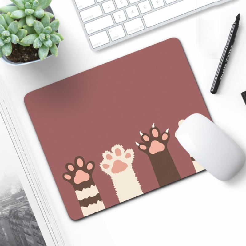6 PCS Non-Slip Mouse Pad Thick Rubber Mouse Pad, Size: 21 X 26cm(Four Cat Claws)