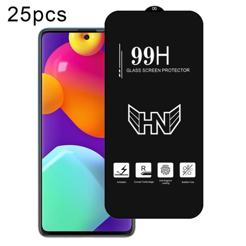 For Samsung Galaxy M62 25pcs High Aluminum Large Arc Full Screen Tempered Glass Film