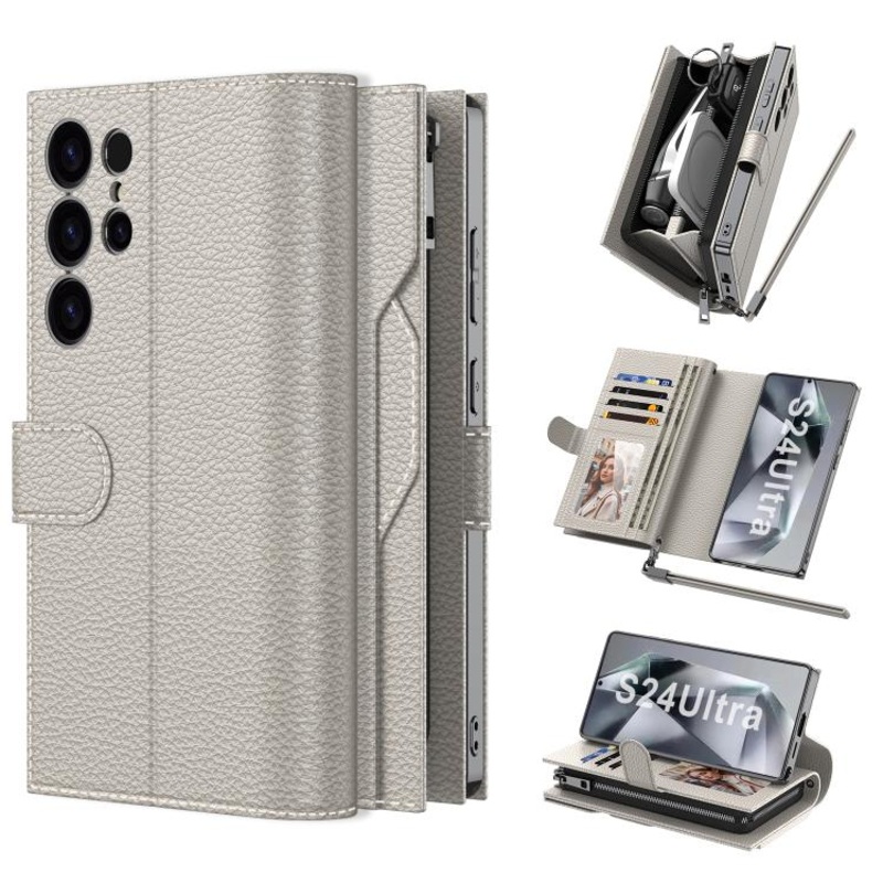 For Samsung Galaxy S24 Ultra 5G GKK Plating Wallet Leather Phone Case(Titanium Gray)